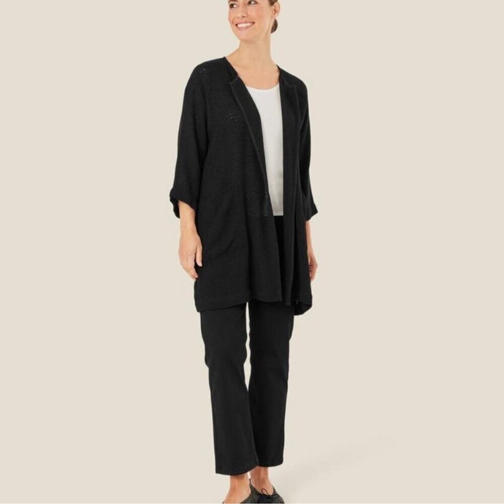 Masai Copenhagen Black Jarmis Jacket Long Duster Cardigan Size XS